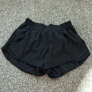 Black Lululemon Hotty Hot Shorts 4” Low Rise